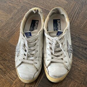 Golden goose women’s silver glitter sneakers 38 size 8